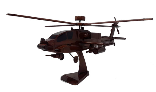 AH-64 Apache Helicopter Wood Model