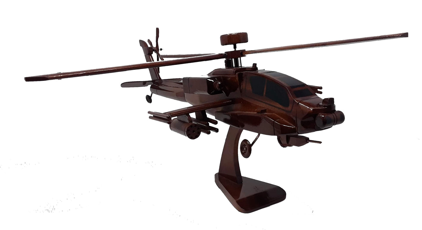 AH-64 Apache Helicopter Wood Model