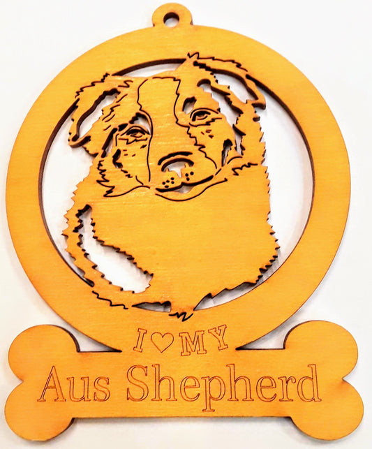 Aussie Shepherd Dog Ornament