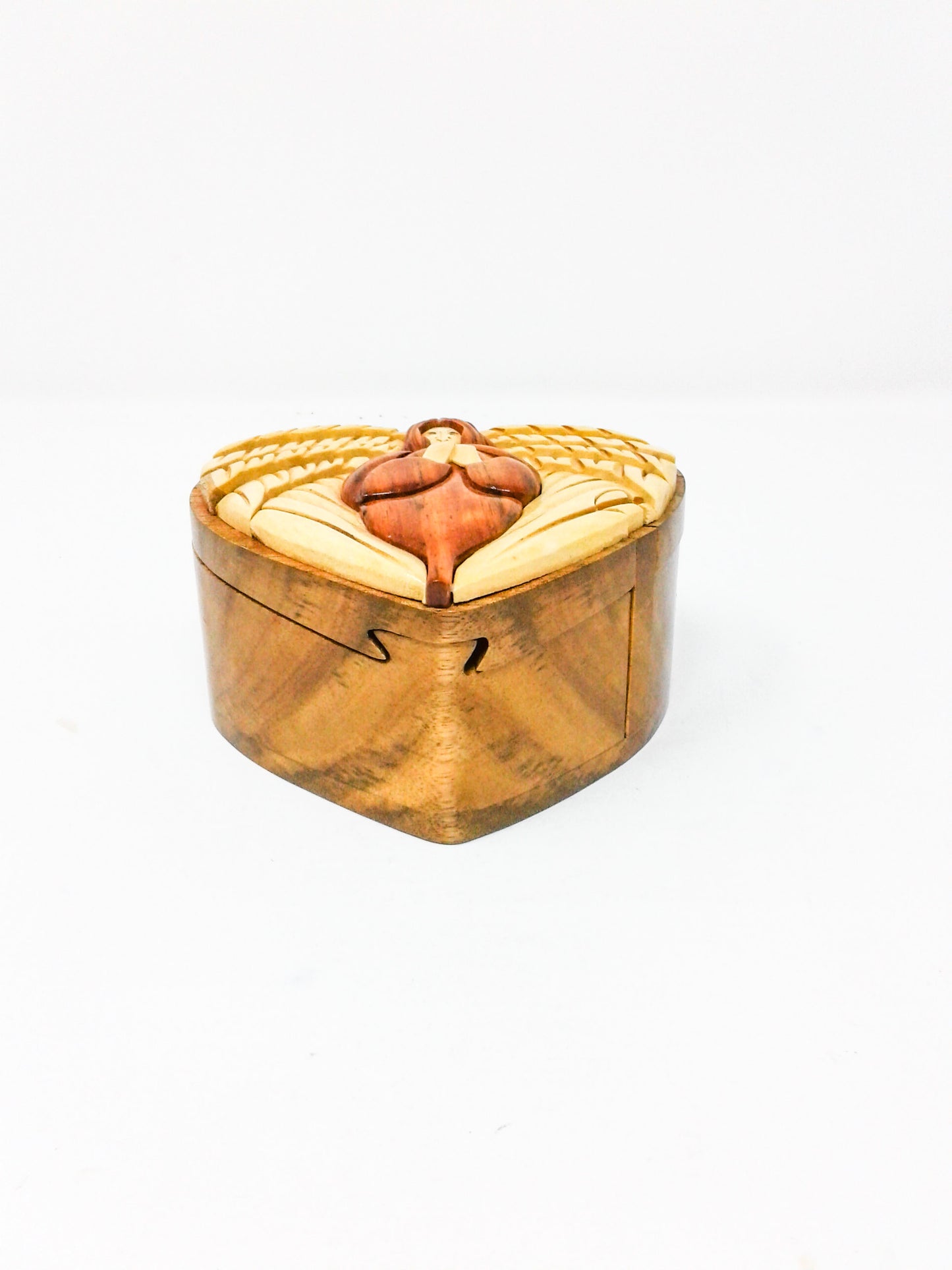 Heart w/ Angel Wood Puzzle Box