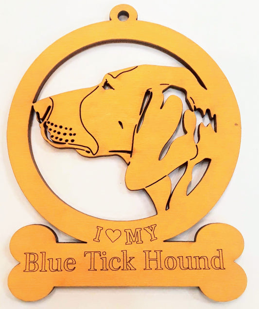 Blue Tick Hound Dog Ornament