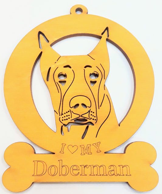 Doberman (Cropped) Dog Ornament