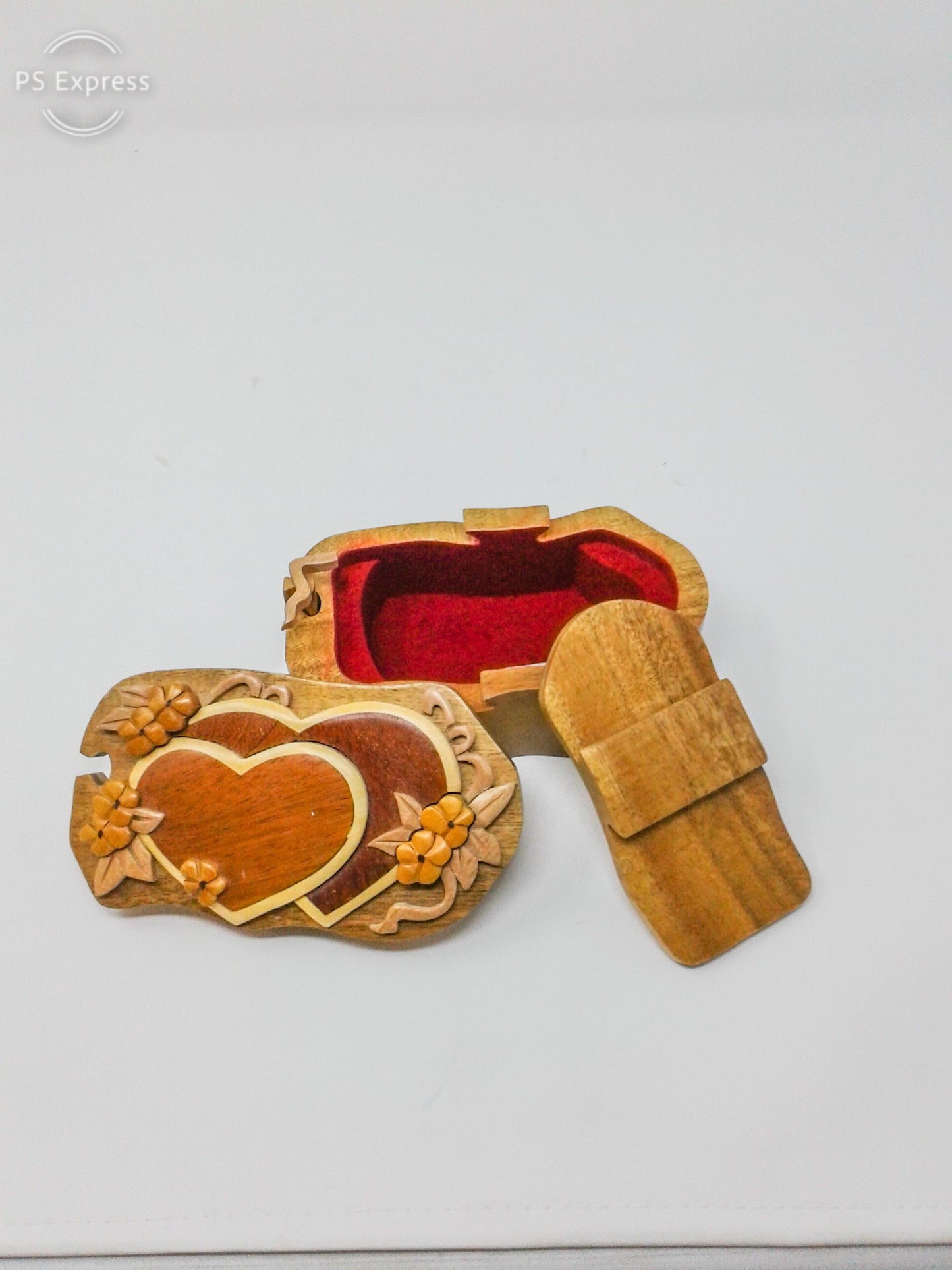 Hearts w/ Flowers Wood Puzzle Box