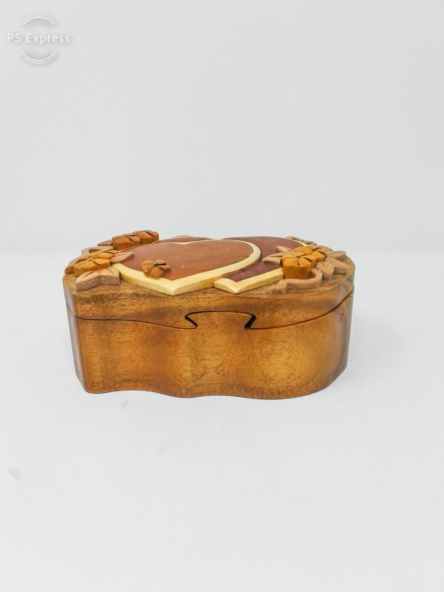 Hearts w/ Flowers Wood Puzzle Box