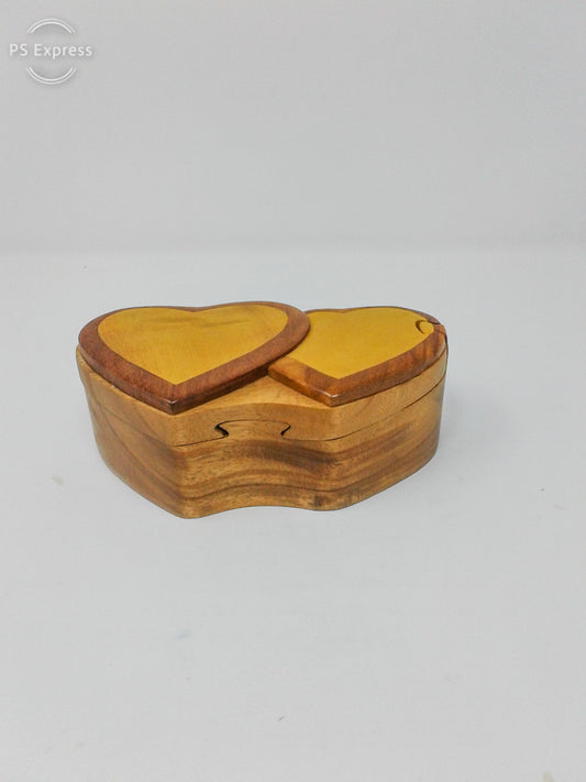 Hearts Wood Puzzle Box