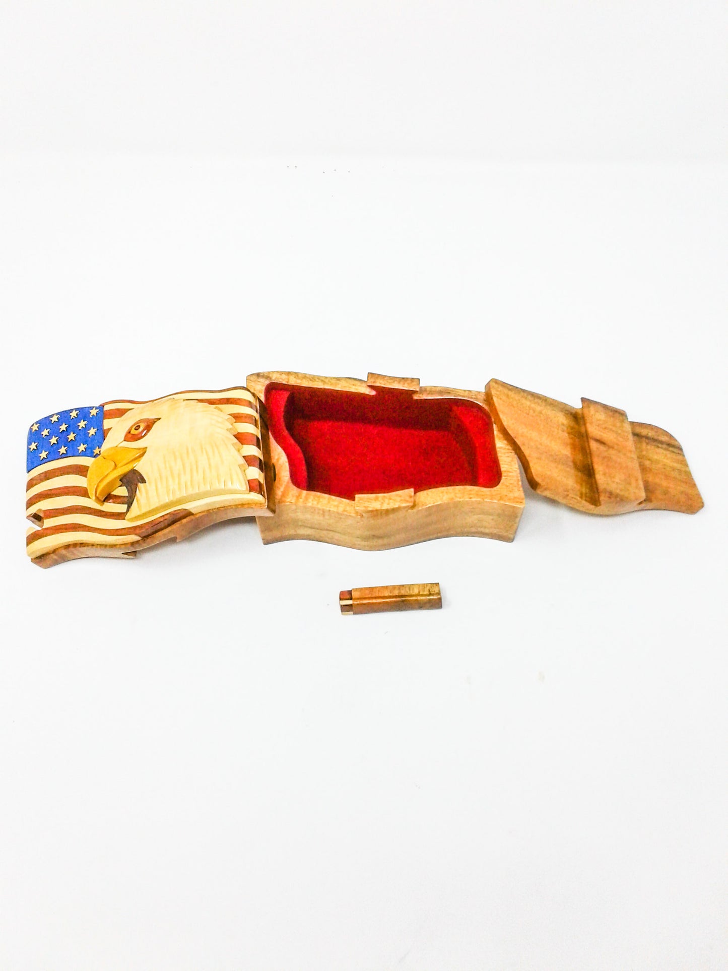 Flag w/ Eagle Wood Puzzle Box