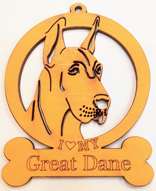 Great Dane (Cropped) Dog Ornament