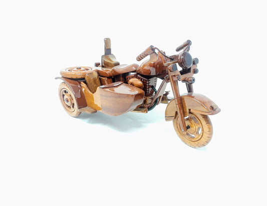 Harley Motorcycle (with side car)  Wood Model