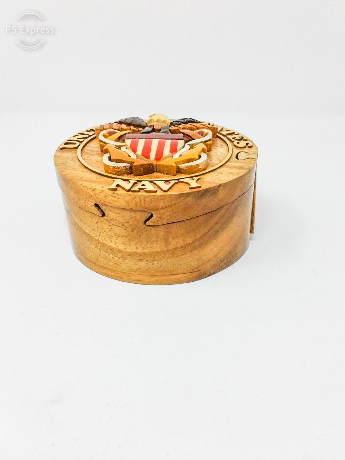 Navy Wood Puzzle Box