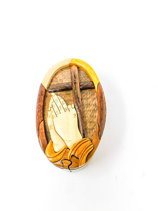 Praying Hands Wood Puzzle Box