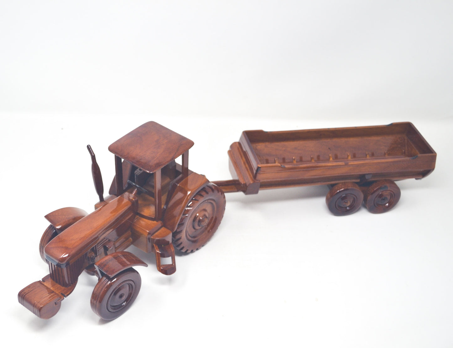 Farm Tractor with Spreader Wood Model