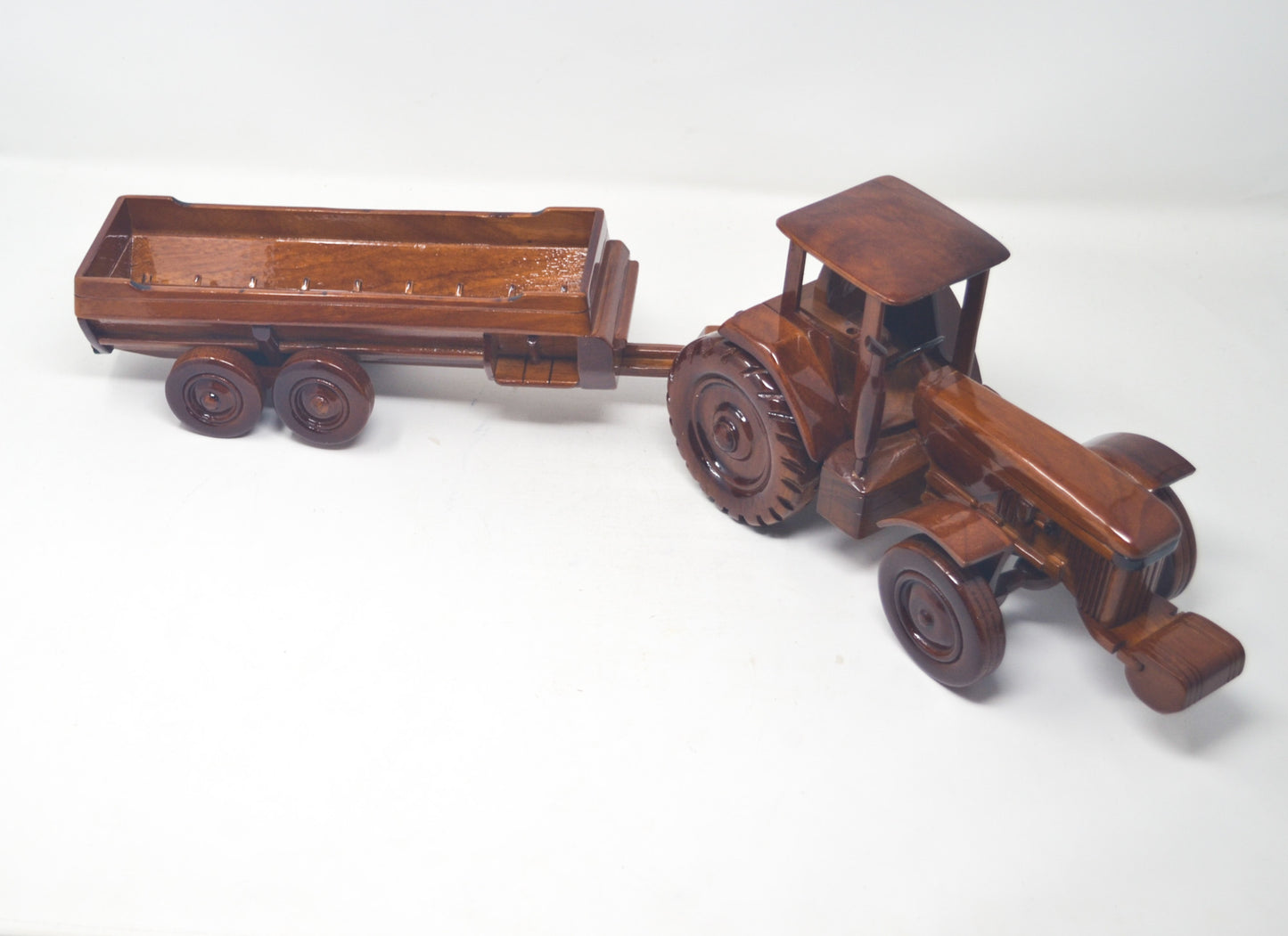 Farm Tractor with Spreader Wood Model